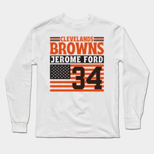 Cleveland Browns Ford 34 American Flag Football Long Sleeve T-Shirt